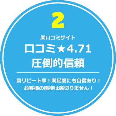 某口コミサイト 口コミ★4.71 圧倒的信頼